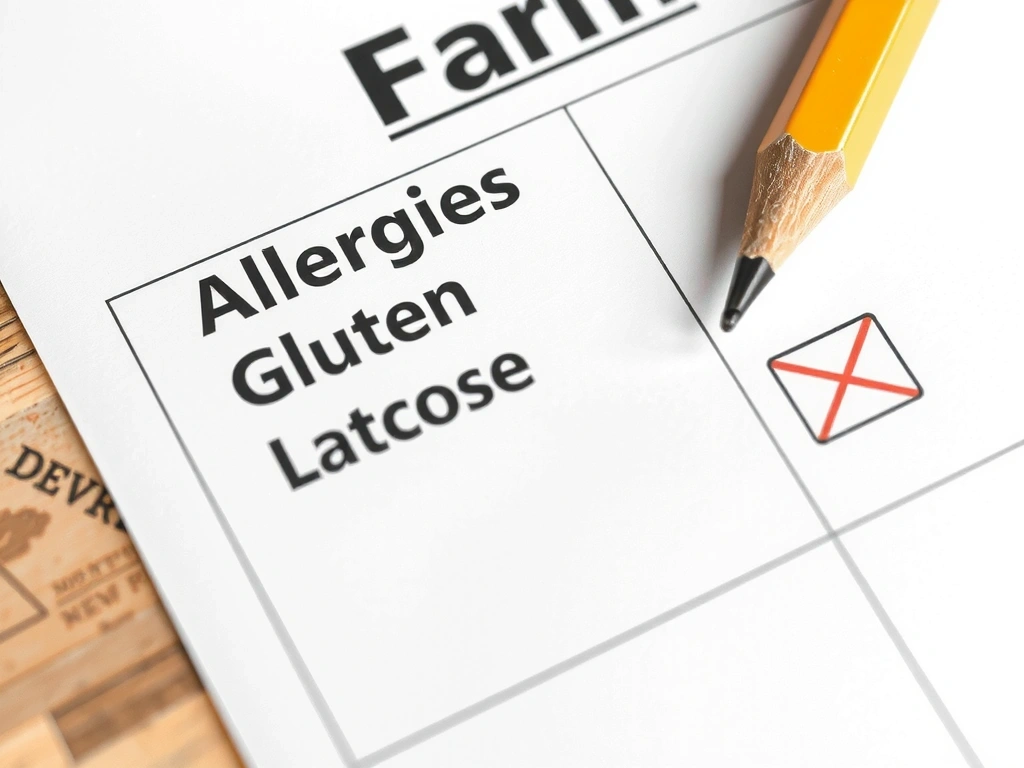 Formulář s alergiemi