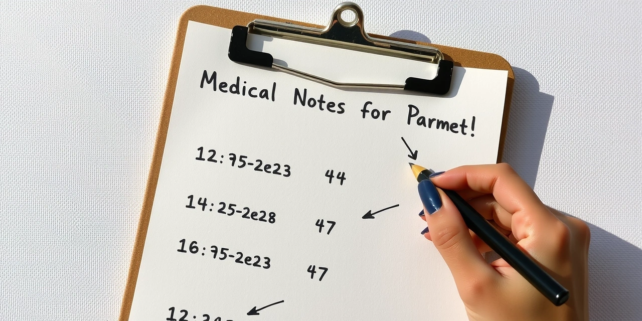 Ručně psané poznámky k výsledkům měření