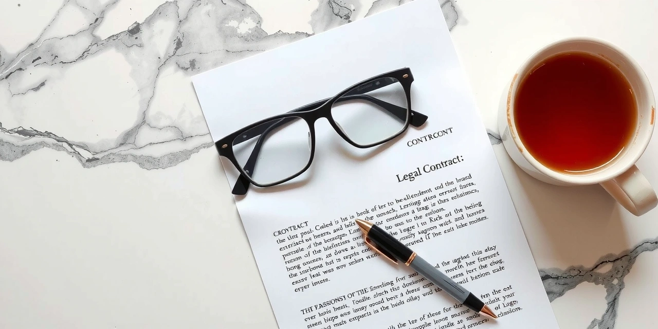 Právní dokumenty a brýle na stole